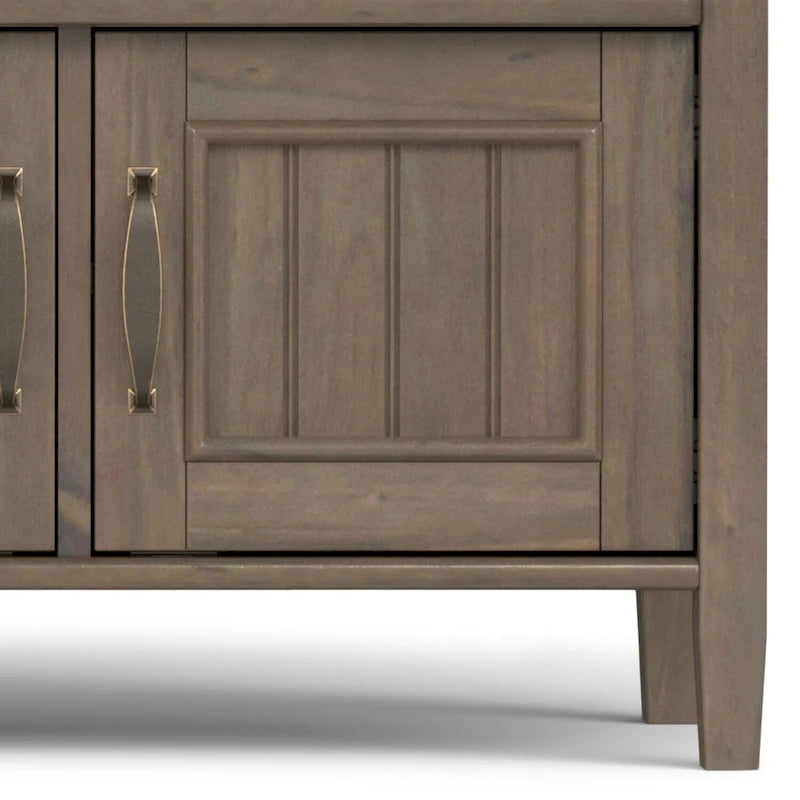 WYNDENHALL Rowan SOLID WOOD 44 inch Wide Transitional Entryway Storage Bench in Smoky Brown - 18d x 44 w x 22h