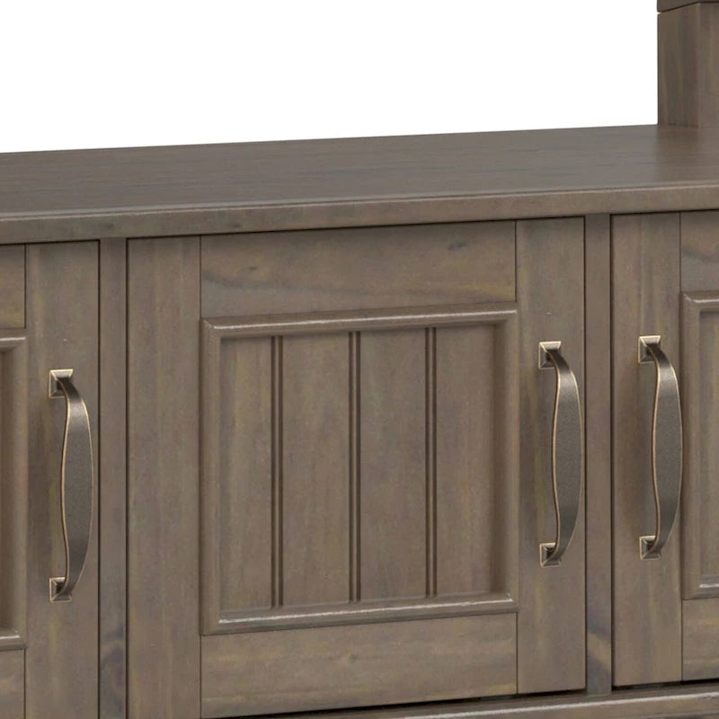 WYNDENHALL Rowan SOLID WOOD 44 inch Wide Transitional Entryway Storage Bench in Smoky Brown - 18d x 44 w x 22h