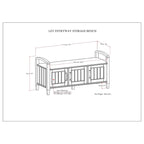 WYNDENHALL Rowan SOLID WOOD 44 inch Wide Transitional Entryway Storage Bench in Smoky Brown - 18d x 44 w x 22h