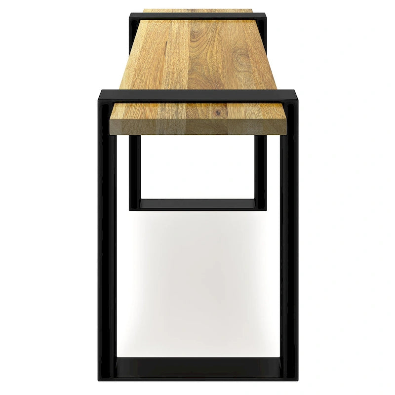 WYNDENHALL Marta SOLID MANGO WOOD 42 inch Wide Industrial Contemporary Bench in Natural - 42 Inches wide