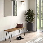 WYNDENHALL Emanuel SOLID MANGO WOOD 42 inch Wide Industrial Contemporary Bench in Natural - 12.8 d x 42.3 w x 16.7 h