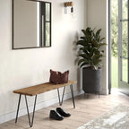 WYNDENHALL Emanuel SOLID MANGO WOOD 42 inch Wide Industrial Contemporary Bench in Natural - 12.8 d x 42.3 w x 16.7 h