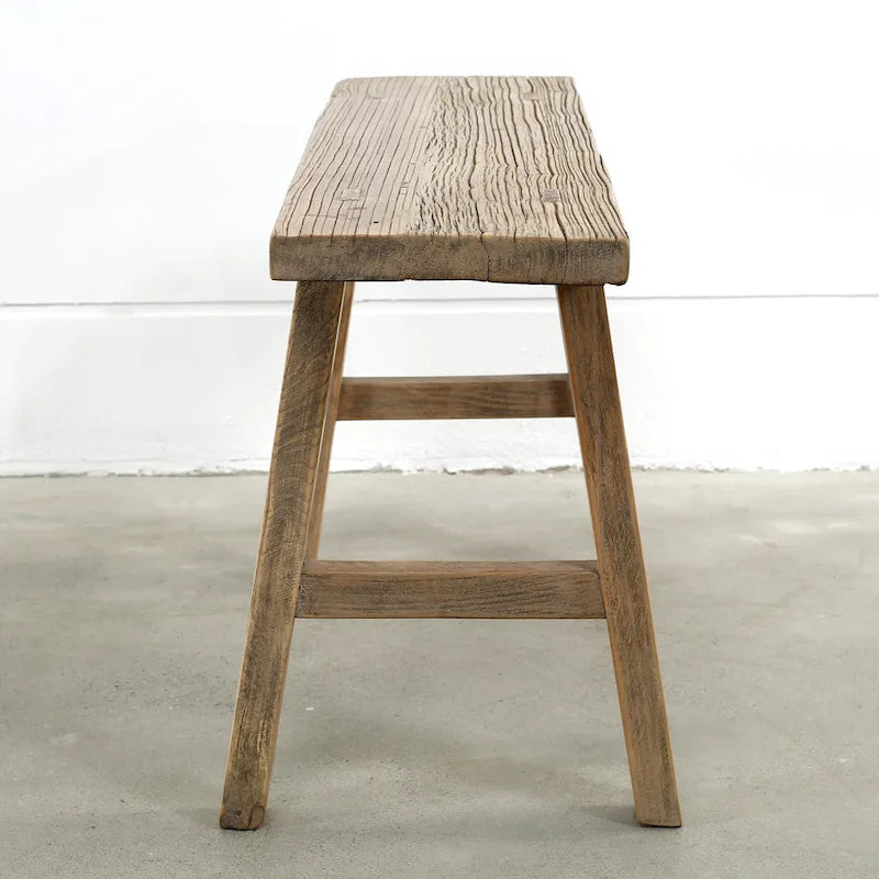 Artissance 35 Long 10 Wide Elmwood Bench, Natural Wood - 8' x 11'