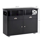 HOMCOM Sideboard Buffet Storage Cabinet Server Console Table with Drawers for Living Room, Dining Room
