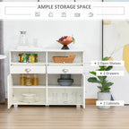 HOMCOM Sideboard Buffet Storage Cabinet Server Console Table with Drawers for Living Room, Dining Room