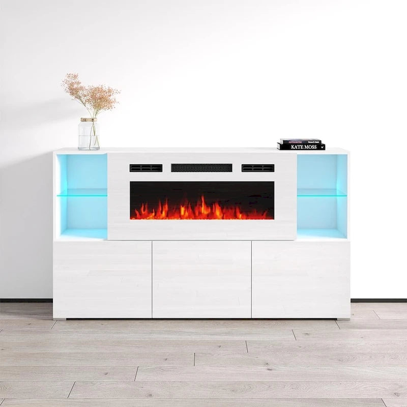 Komi WH03 63-inch Modern Electric Fireplace Sideboard