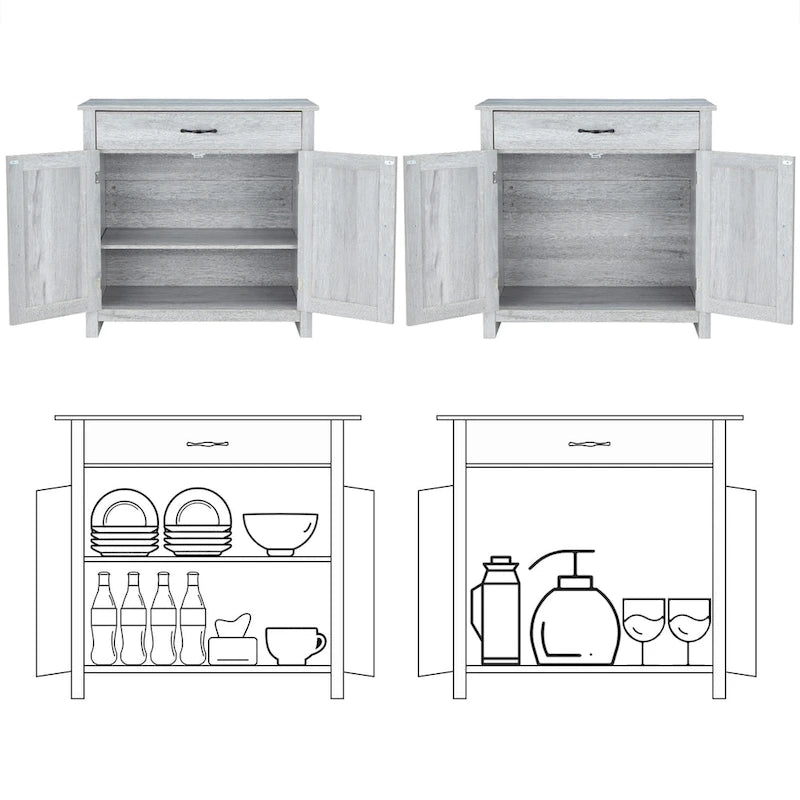 AVAWING Kitchen Sideboard Buffet Cabinet Entryway Cupboard Server