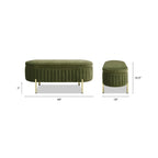 Chloe Modern Glam Performance Velvet Oval Tufted Storage Bench