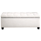 Sole Secret Loft Magnolia Fabric Shoe Storage Bench with Espresso Legs