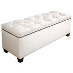 Sole Secret Loft Magnolia Fabric Shoe Storage Bench with Espresso Legs