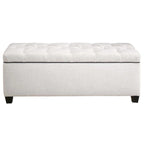 Sole Secret Loft Magnolia Fabric Shoe Storage Bench with Espresso Legs