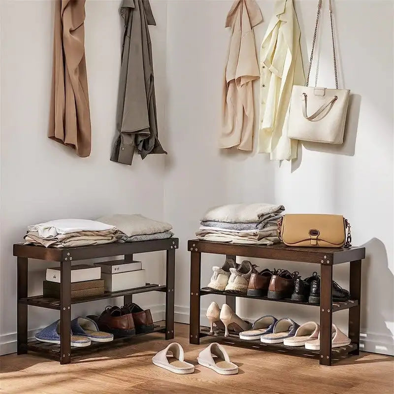 3 Tier Sturdy Shoe Bench - 11D x 27.5W x 17.5H