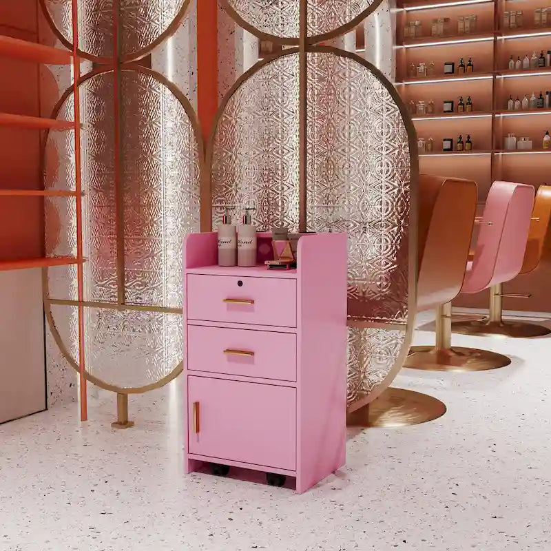 Locking Beauty Salon Storage Cabinet