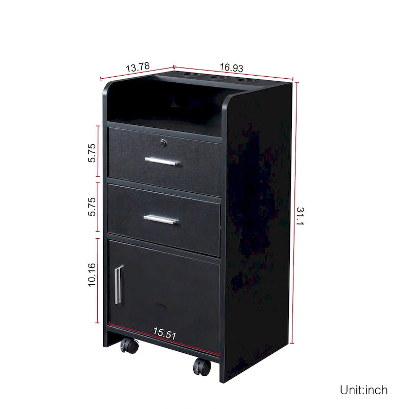 Locking Beauty Salon Storage Cabinet