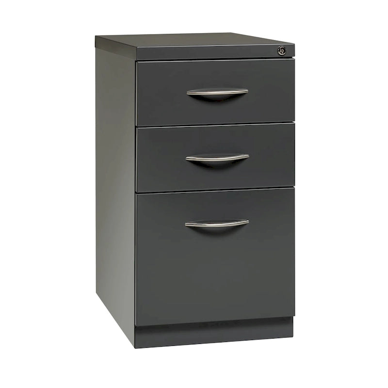 Hirsh 23 D Arch Pull Handle Mobile Pedestal 3-Drawer File Cabinet, Black