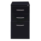 Hirsh 23 D Arch Pull Handle Mobile Pedestal 3-Drawer File Cabinet, Black