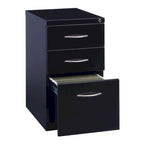Hirsh 23 D Arch Pull Handle Mobile Pedestal 3-Drawer File Cabinet, Black