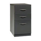 Hirsh 23 D Arch Pull Handle Mobile Pedestal 3-Drawer File Cabinet, Black