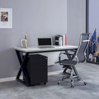 3 Drawer Mobile File Cabinet with Lock Steel File Cabinet(Black)