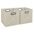 Noble Connect Set of 2 Foldable Fabric Storage Bins- Natural