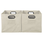 Noble Connect Set of 2 Foldable Fabric Storage Bins- Natural