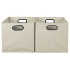 Noble Connect Set of 2 Foldable Fabric Storage Bins- Natural