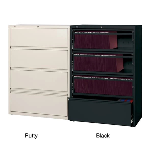 Hirsh Commercial Grade 36 Wide 4-drawer Lateral with Roll-out Shelves