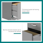 Space Solutions 18 Deep 3 Drawer Mobile Metal Cabinet, Arctic Silver