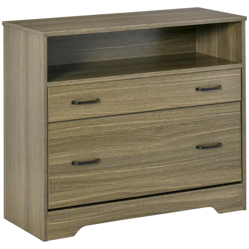 Vinsetto Lateral File Cabinet with Shelf, Office Storage Cabinet with 2 Drawers, Fits Letter Sized Papers