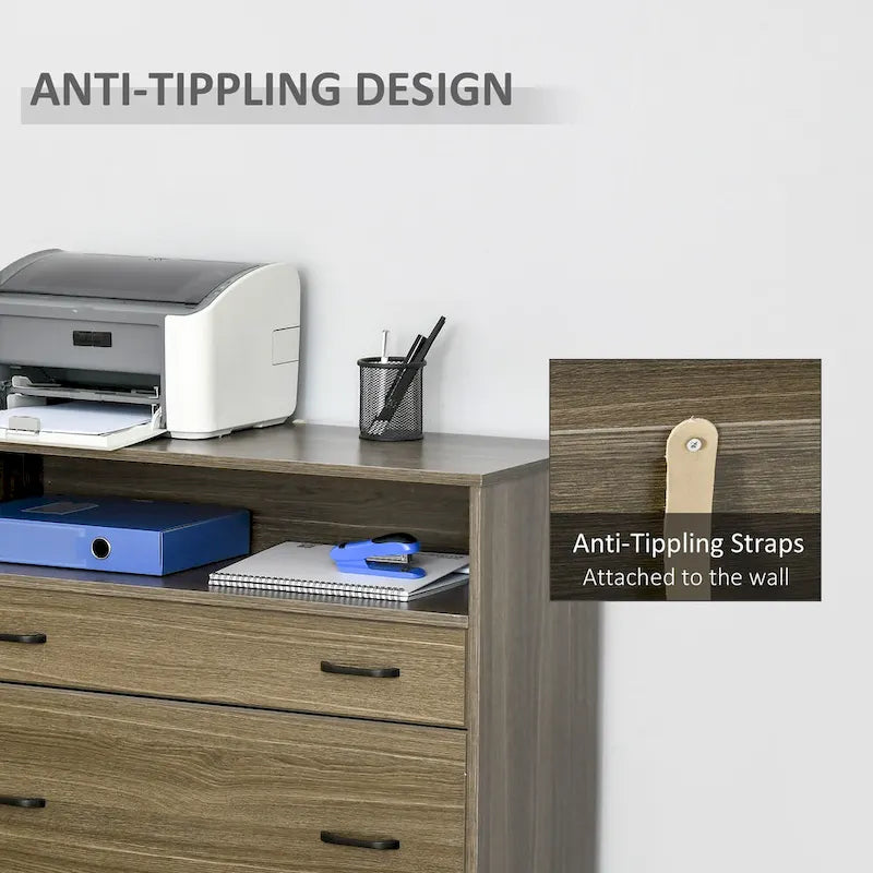 Vinsetto Lateral File Cabinet with Shelf, Office Storage Cabinet with 2 Drawers, Fits Letter Sized Papers