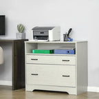 Vinsetto Lateral File Cabinet with Shelf, Office Storage Cabinet with 2 Drawers, Fits Letter Sized Papers
