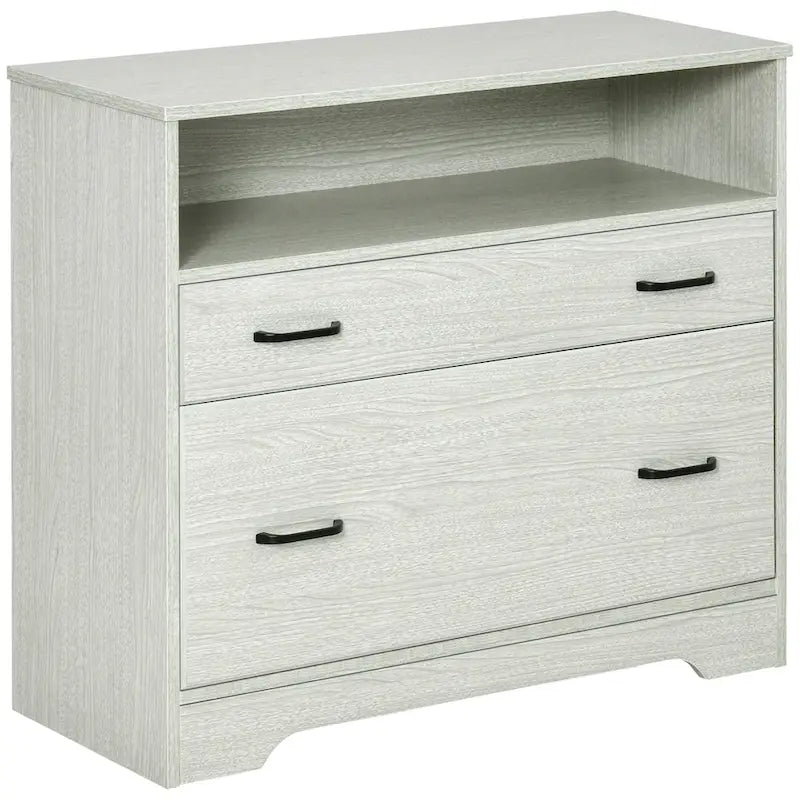 Vinsetto Lateral File Cabinet with Shelf, Office Storage Cabinet with 2 Drawers, Fits Letter Sized Papers