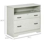 Vinsetto Lateral File Cabinet with Shelf, Office Storage Cabinet with 2 Drawers, Fits Letter Sized Papers