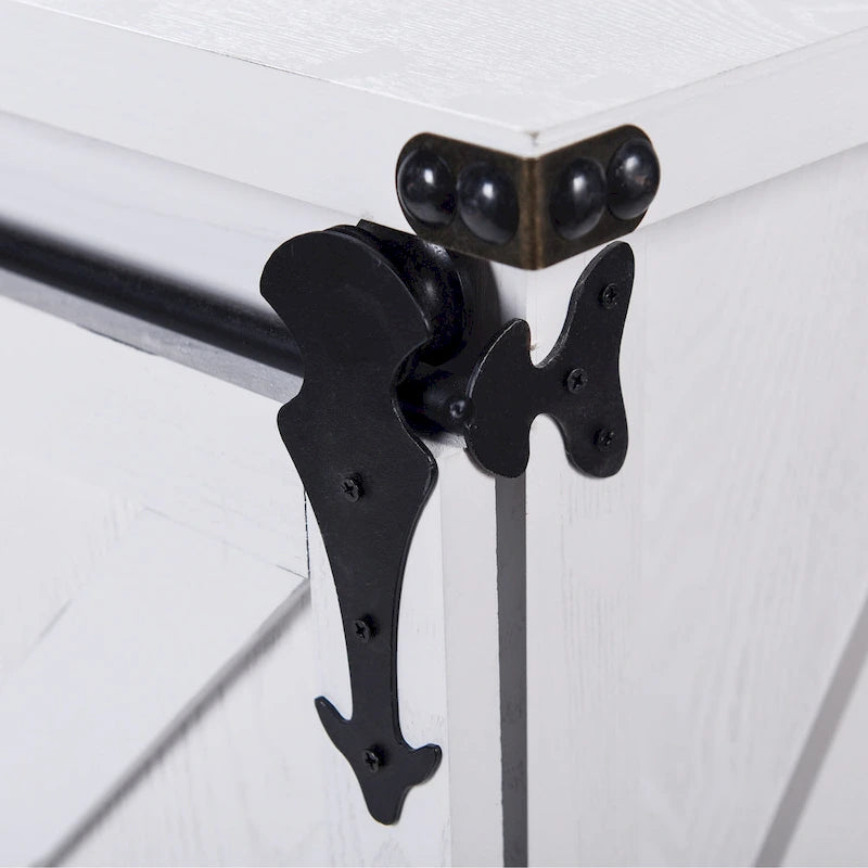 StyleCraft Presley 2 Door Cabinet with Open Center in Distressed White