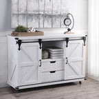 StyleCraft Presley 2 Door Cabinet with Open Center in Distressed White