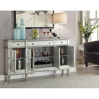 Battista Silver Mirrored Wine Cabinet
