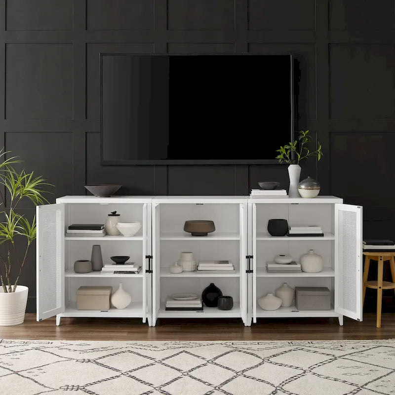 Crosley Milo 3Pc Media Storage Cabinet Set