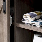 HOMCOM Farmhouse Buffet Cabinet, Kitchen Sideboard, with Sliding Barn Door and Adjustable Shelf for Living Room, Grey