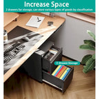 2 Drawer Mobile File Cabinet Under Desk Storage Drawers File Cabinets