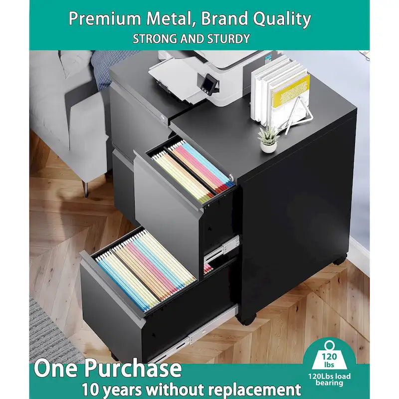 2 Drawer Mobile File Cabinet Under Desk Storage Drawers File Cabinets