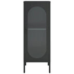 vidaXL Sideboard Black 15.7x13.8x41.3 Glass and Steel - 15.7 x 13.8 x 41.3