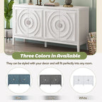 Retro Sideboarddoor with Circular Groove Design Round Metal Door Handle - N/A