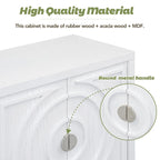Retro Sideboarddoor with Circular Groove Design Round Metal Door Handle - N/A