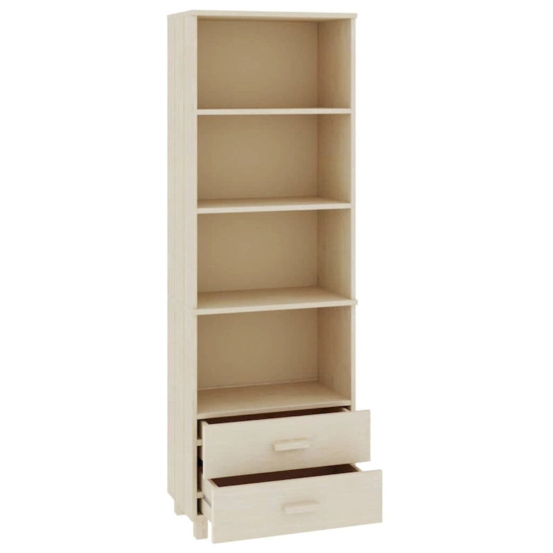 vidaXL Cabinet Bookshelf Entryway Cabinet with Storage HAMAR Solid Wood Pine - 23.6x13.8x70.9