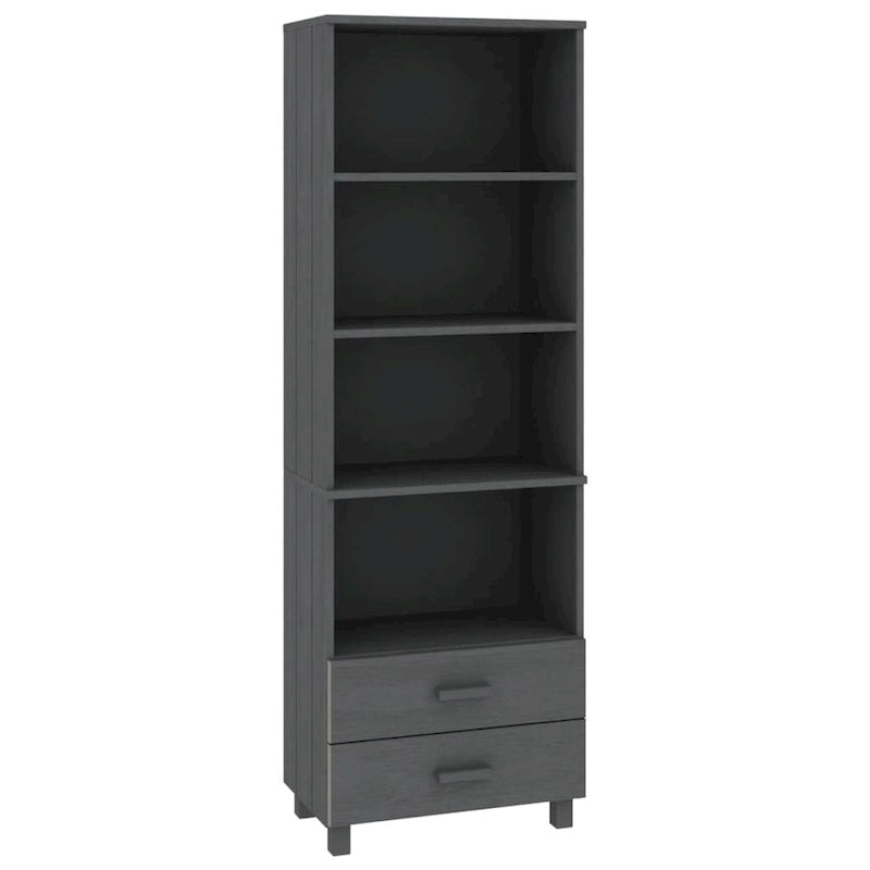 vidaXL Cabinet Bookshelf Entryway Cabinet with Storage HAMAR Solid Wood Pine - 23.6x13.8x70.9