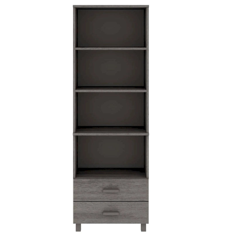 vidaXL Cabinet Bookshelf Entryway Cabinet with Storage HAMAR Solid Wood Pine - 23.6x13.8x70.9