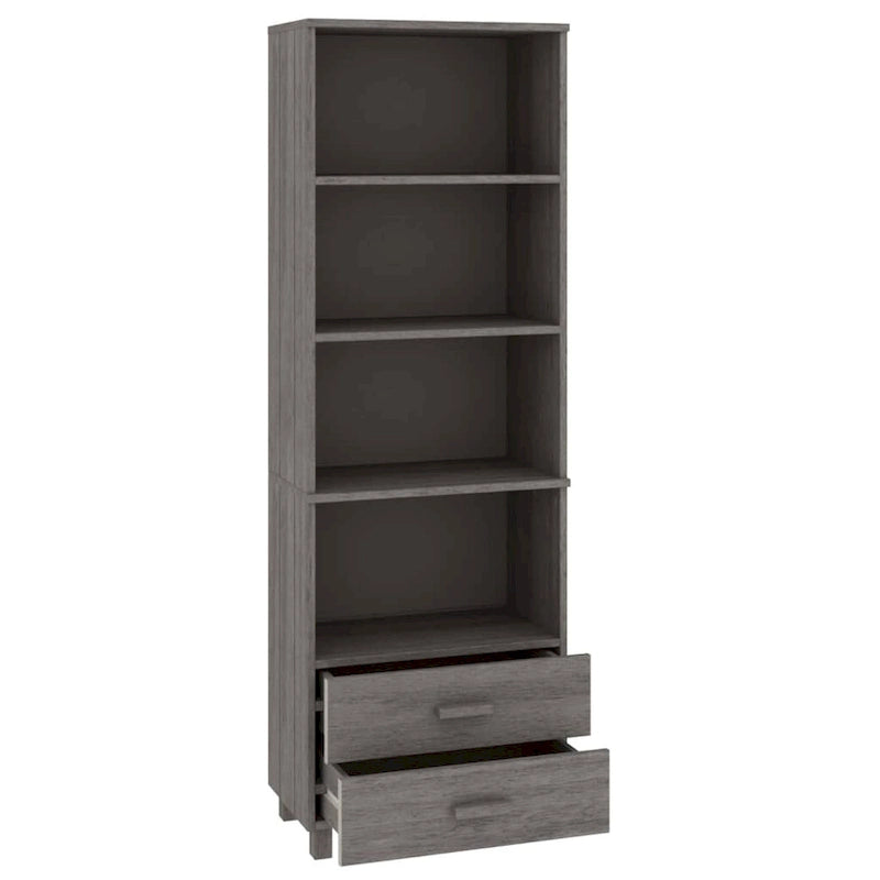 vidaXL Cabinet Bookshelf Entryway Cabinet with Storage HAMAR Solid Wood Pine - 23.6x13.8x70.9
