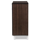 Excel Modern and Contemporary Dark Brown Sideboard Storage Cabinet - 31.2 High x 15.6 Wide x 35.1 Deep