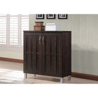 Excel Modern and Contemporary Dark Brown Sideboard Storage Cabinet - 31.2 High x 15.6 Wide x 35.1 Deep