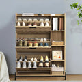 Elegant Stylish Wooden Shoe Storage Cabinet with Metal Legs